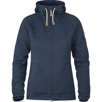 Sudadera Con Capucha Fjallraven Övik Fleece Mujer - Azul Marino - Chile MCT423598